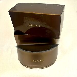Gucci sunglasses case in bronze with box